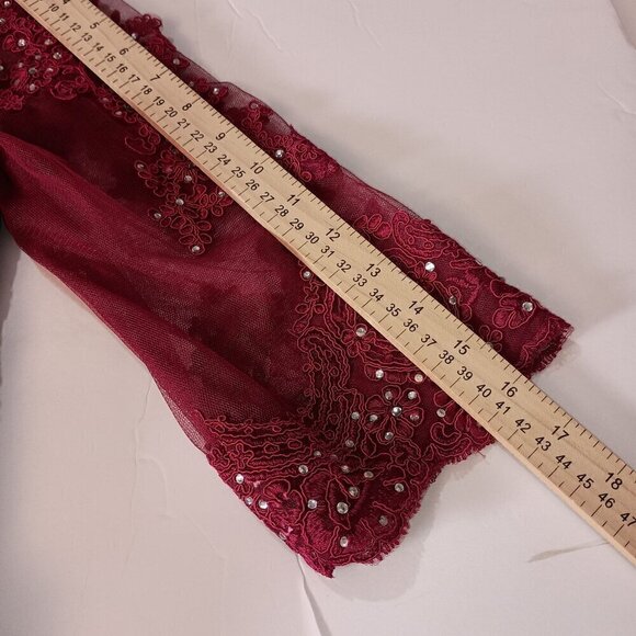 A-line V-Neck Floor-Length Lace Chiffon Mother of the Bride Dress With Sequins - Picture 11 of 11